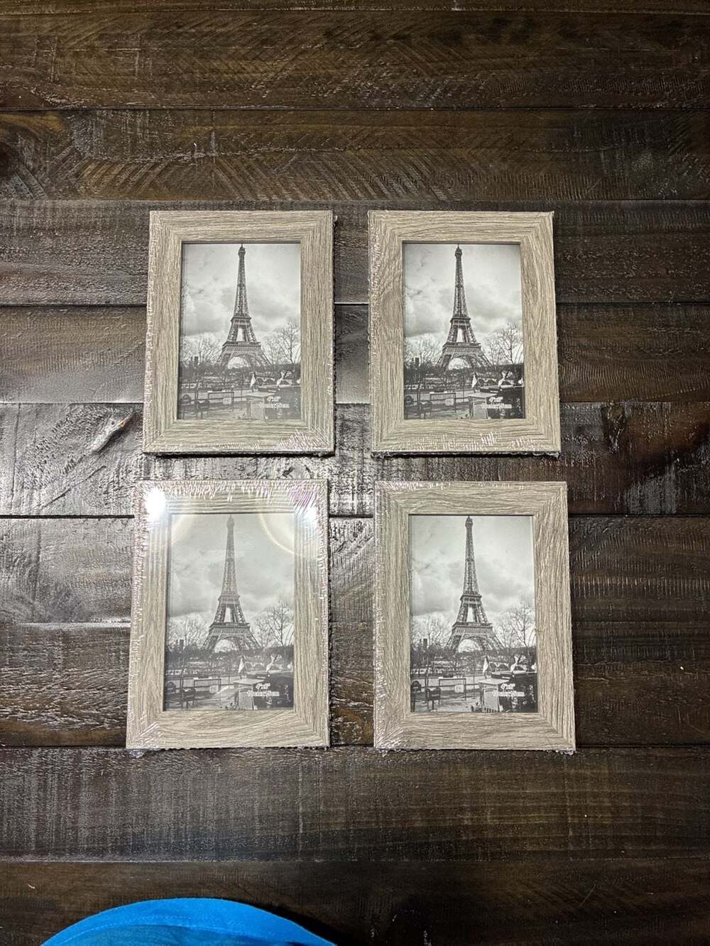 Lot of 4 NEW Unbranded Gray Wood Grain Picture Frame Size 4x6